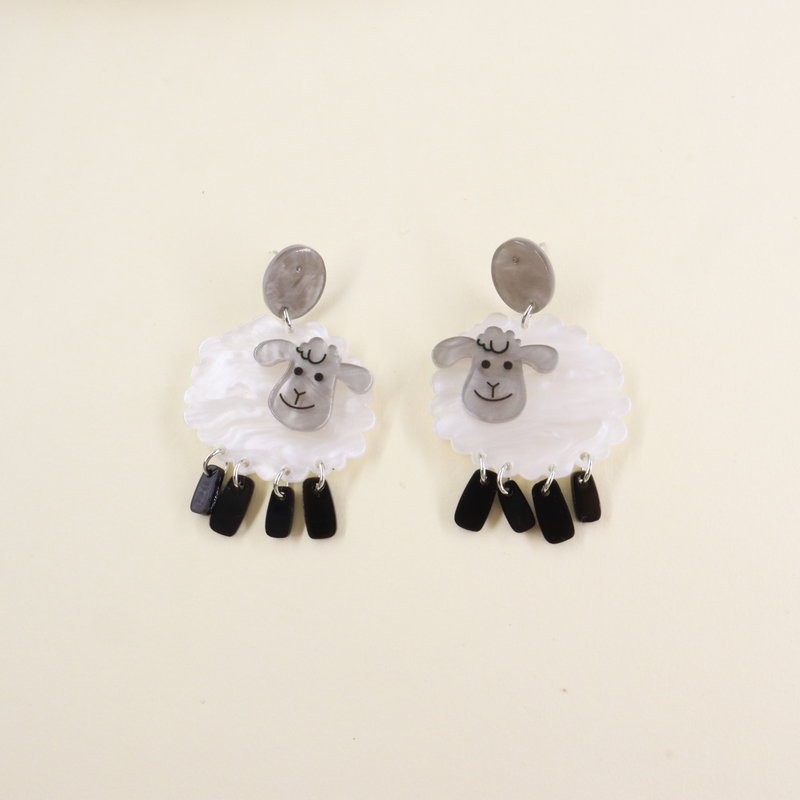 Acrylic Sheep Earrings Funny Animal Jewelry-Jewearrings