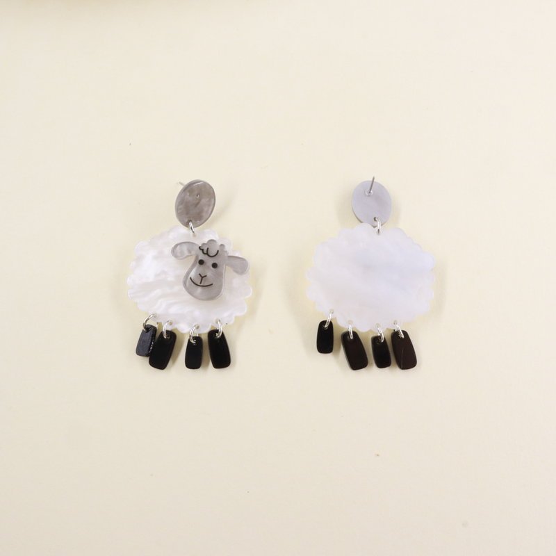 Acrylic Sheep Earrings Funny Animal Jewelry-Jewearrings