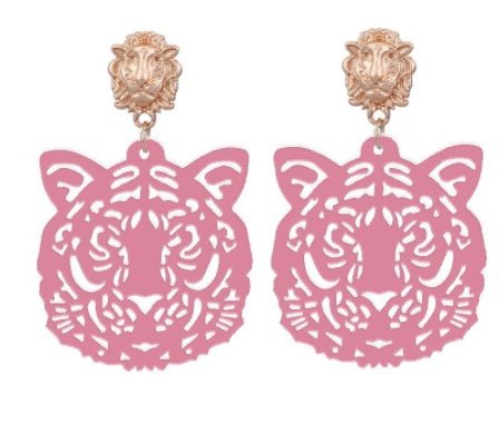 Acrylic Sheet Earrings Fashion Tiger Head Pendant-Jewearrings