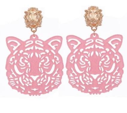 Acrylic Sheet Earrings Fashion Tiger Head Pendant-Jewearrings