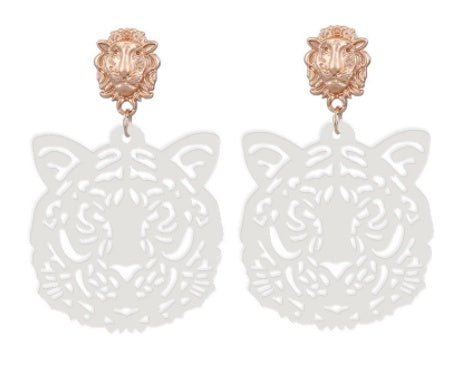 Acrylic Sheet Earrings Fashion Tiger Head Pendant-Jewearrings