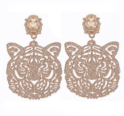 Acrylic Sheet Earrings Fashion Tiger Head Pendant-Jewearrings