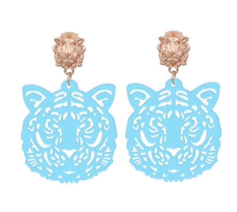 Acrylic Sheet Earrings Fashion Tiger Head Pendant-Jewearrings