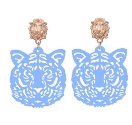 Acrylic Sheet Earrings Fashion Tiger Head Pendant-Jewearrings