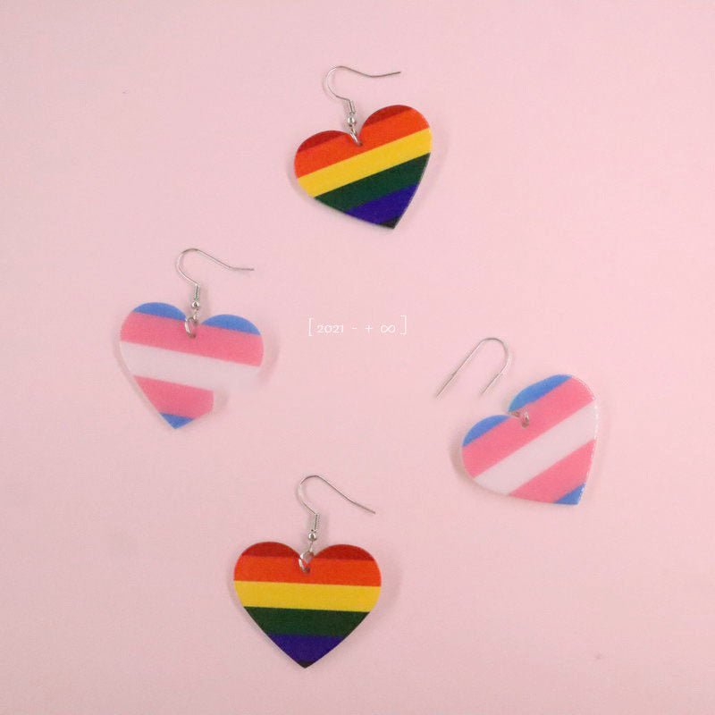 Acrylic Sweet Love Against Color Striped Ear Accessories Girl Heart Small Fresh Earrings-Jewearrings