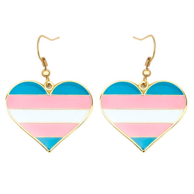 Acrylic Sweet Love Against Color Striped Ear Accessories Girl Heart Small Fresh Earrings-Jewearrings