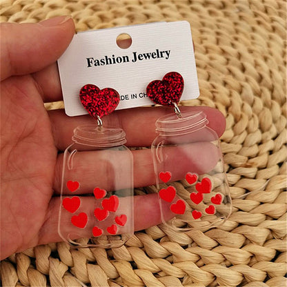 Acrylic Transparent Bottle Earrings Love-Jewearrings