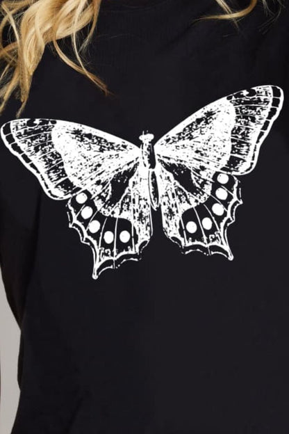 Simply Love Full Size Butterfly Graphic Cotton T-Shirt-Jewearrings