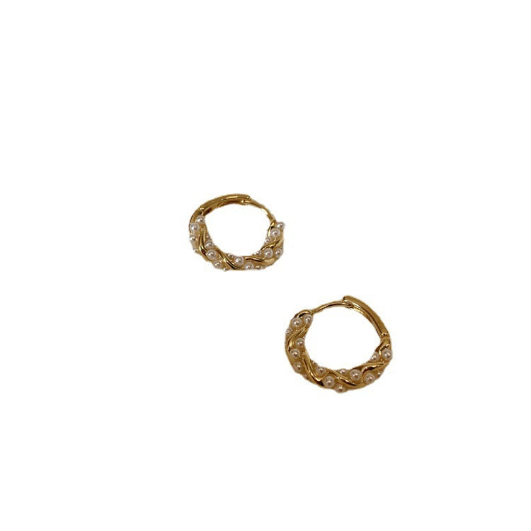 Senior Mori Temperament Hoop Earrings Female Earrings-Jewearrings