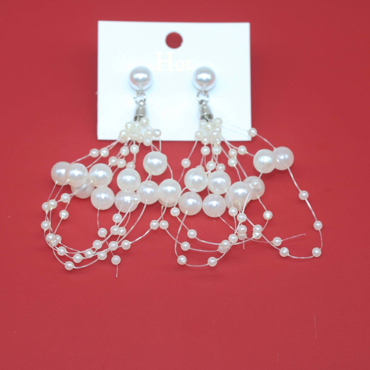 Starry Sky Series Retro Pearl Long Tassel Earrings-Jewearrings