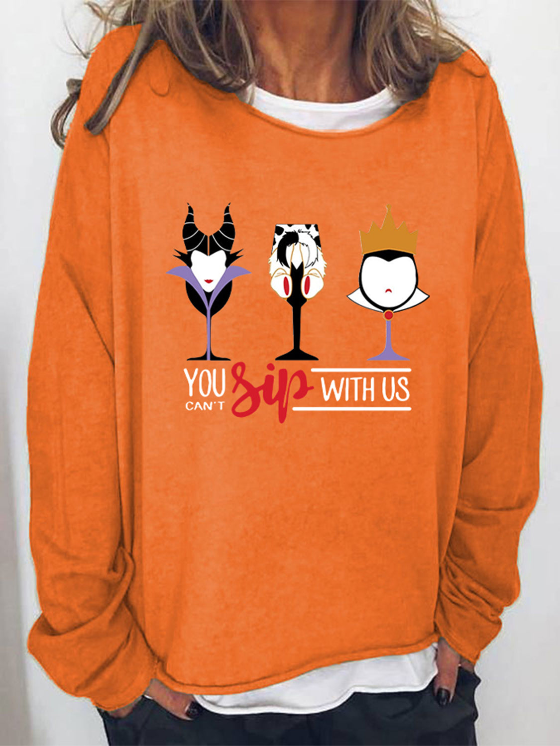 Full Size YOU CAN'T SIP WITH US Graphic Sweatshirt-Jewearrings