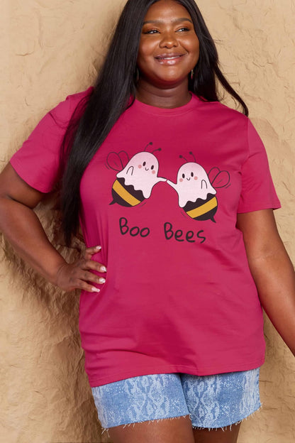 Simply Love Full Size BOO BEES Graphic Cotton T-Shirt-Jewearrings