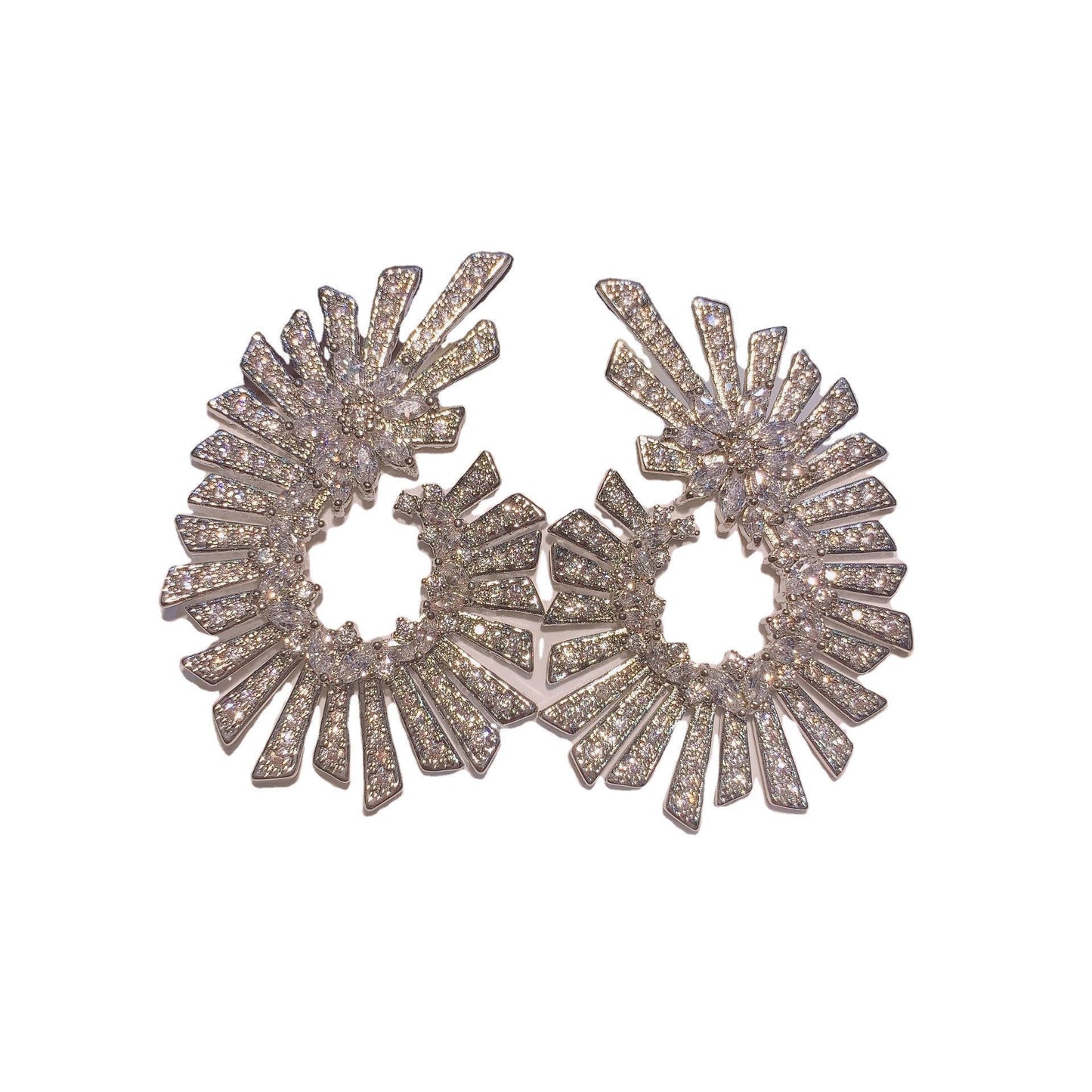 Symmetrical Flower OL Temperament Simple And Wild 925 Silver Stud Earrings-Jewearrings