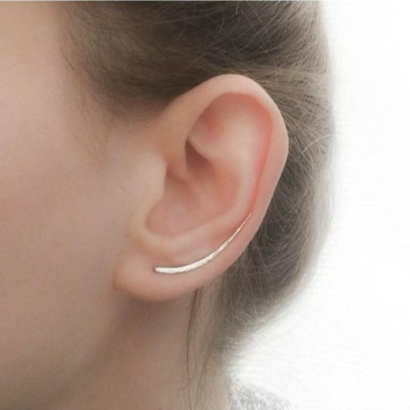 925 Sterling Silver Handmade Minimalist Ear Climber Earrings-Jewearrings