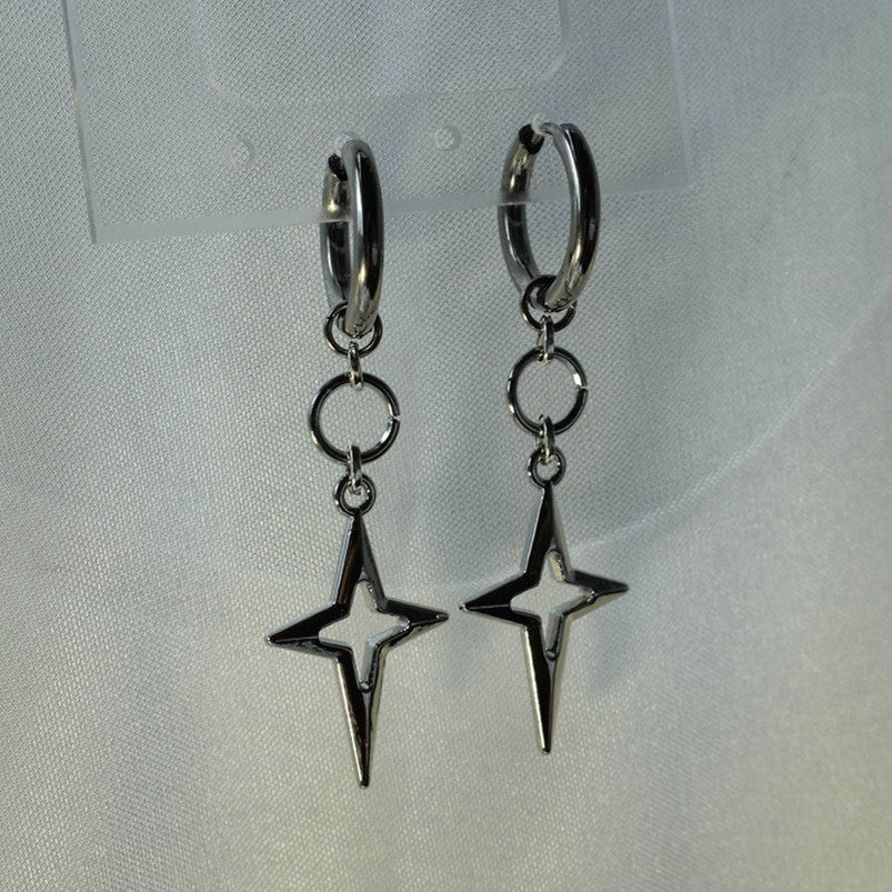 New Star Cross Cute Pendant Earrings-Jewearrings