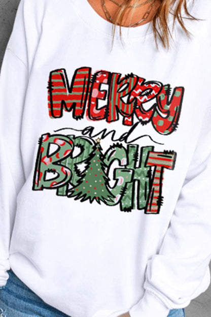 MERRY AND BRIGHT Graphic Sweatshirt-Jewearrings