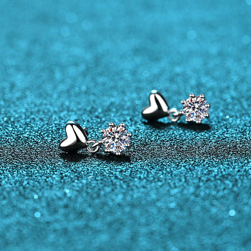 Sterling Silver Stud Earrings For Women Moissanite-Jewearrings