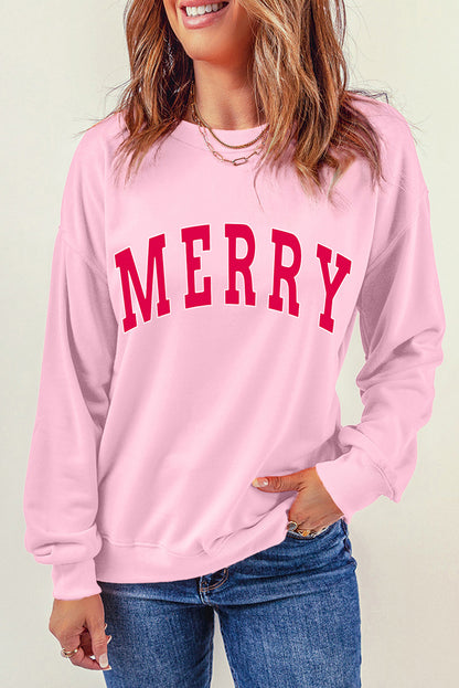 MERRY Graphic Dropped Shoulder Sweatshirt-Jewearrings