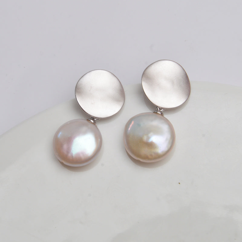 Silver Freshwater Pearl Earrings-Jewearrings