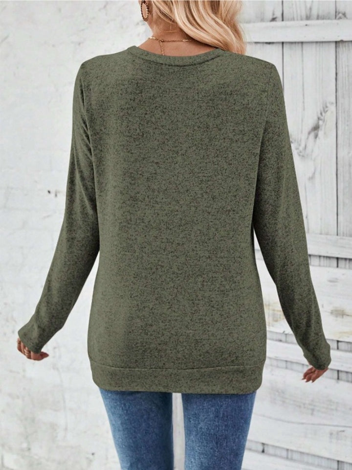 Round Neck Long Sleeve T-Shirt-Jewearrings