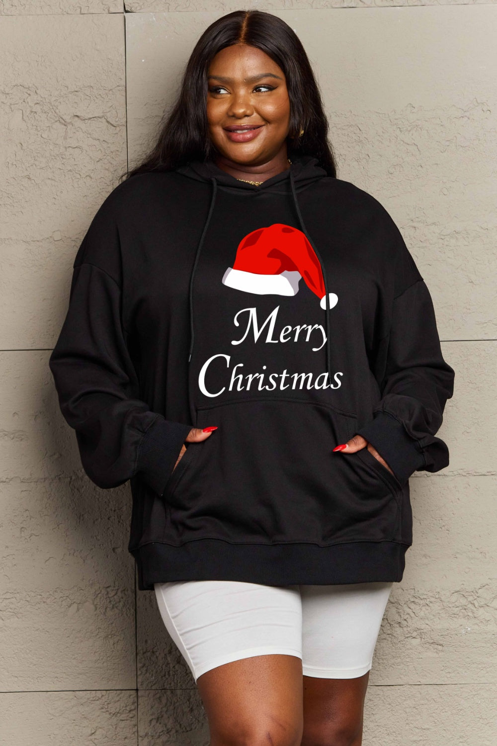 Simply Love Full Size MERRY CHRISTMAS Graphic Hoodie-Jewearrings