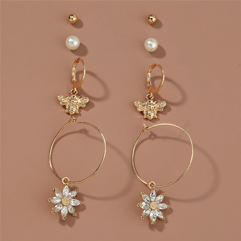 Pearl Earrings Butterfly Short Earrings-Jewearrings