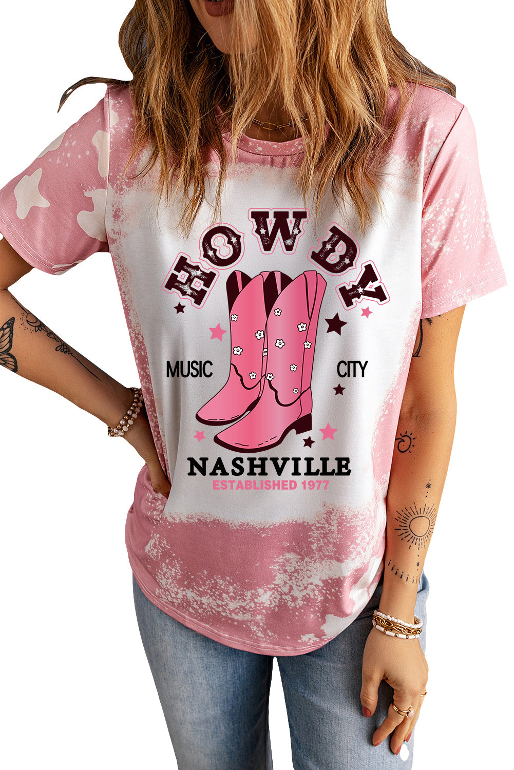 Cowboy Boots Graphic Short Sleeve Tee-Jewearrings