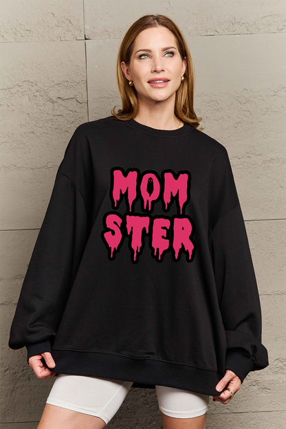 Simply Love Full Size MOM STER Graphic Sweatshirt-Jewearrings