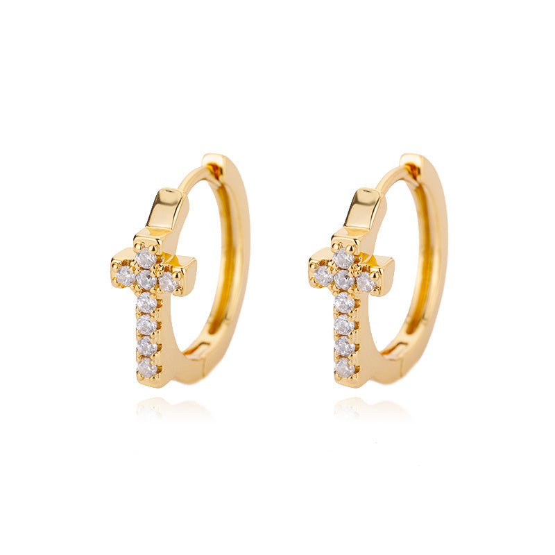 Aesthetic Stainless Steel Hoop Earrings For Women Gold Color-Jewearrings