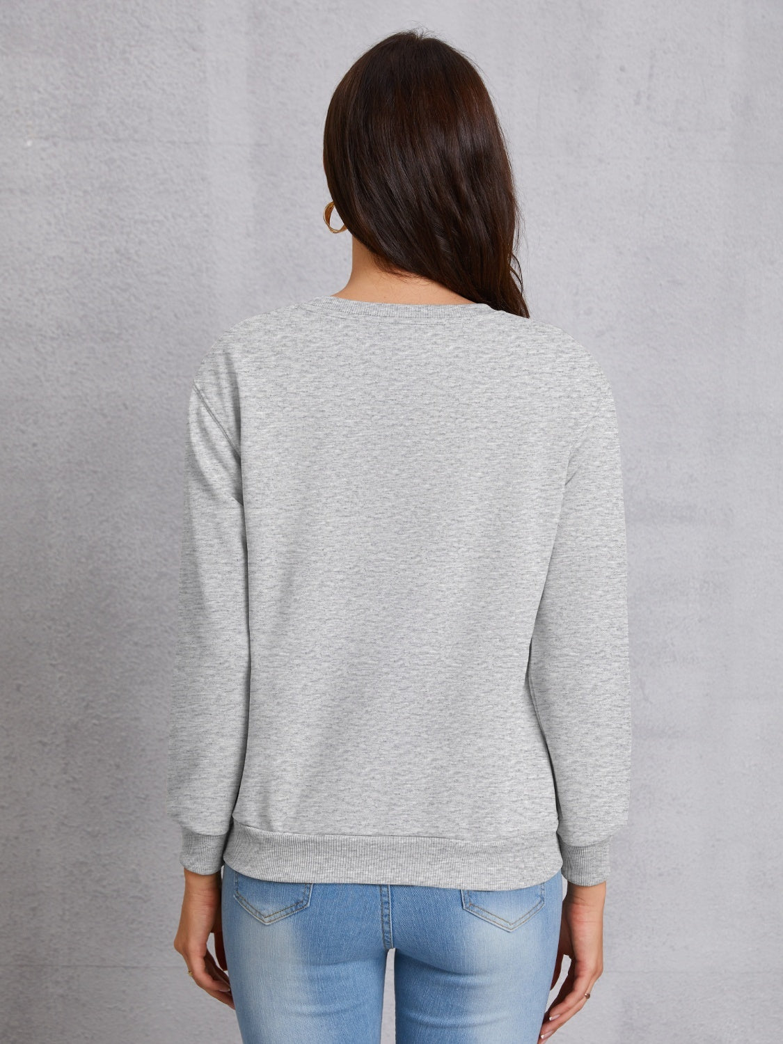 Graphic Round Neck Dropped Shoulder Sweatshirt-Jewearrings