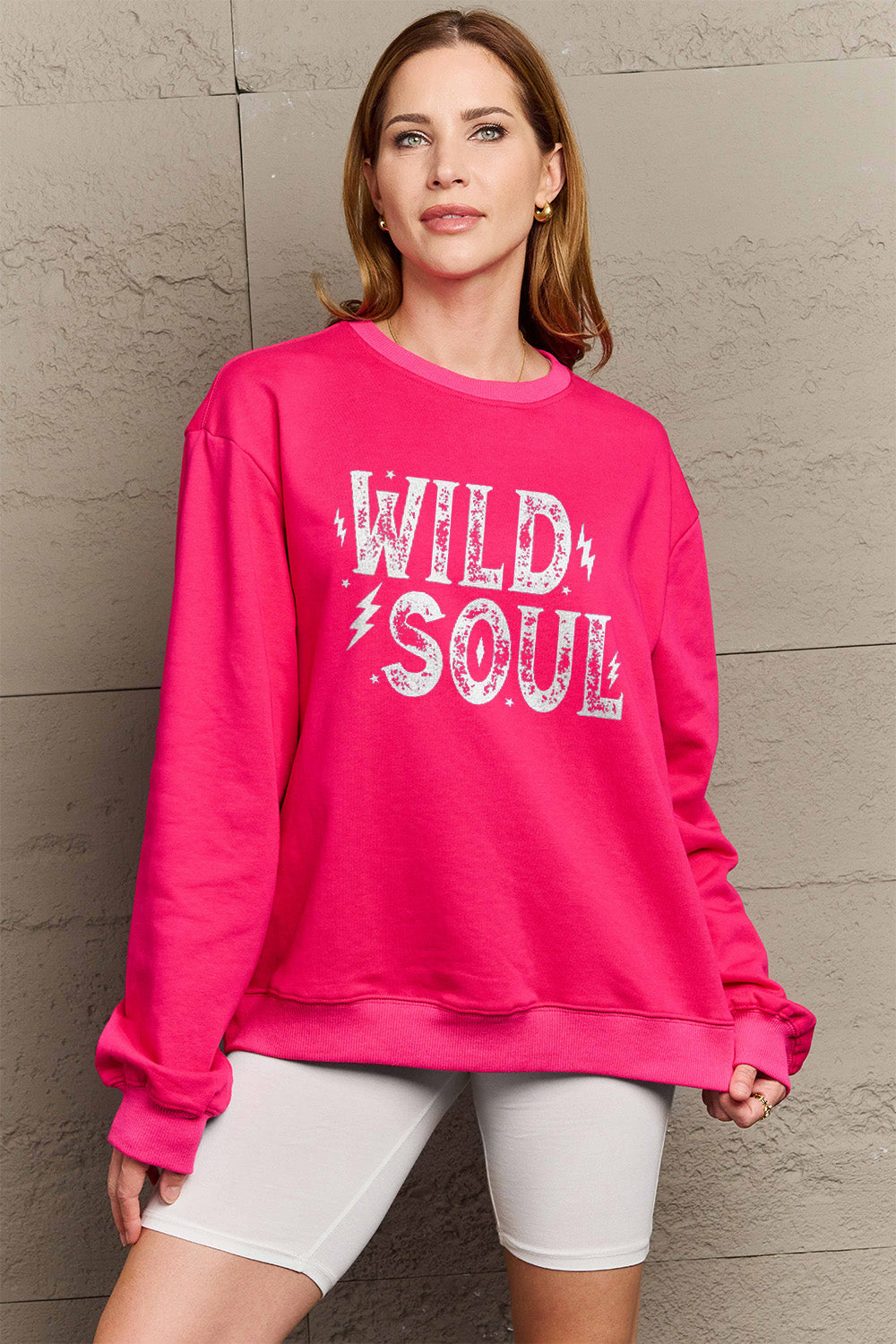 Simply Love Full Size WILD SOUL Graphic Sweatshirt-Jewearrings