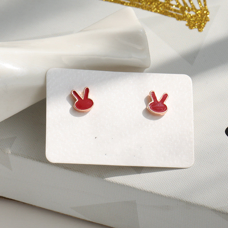 Silver Needle Korean Minimalist Style Exquisite Cute Bunny Earrings-Jewearrings