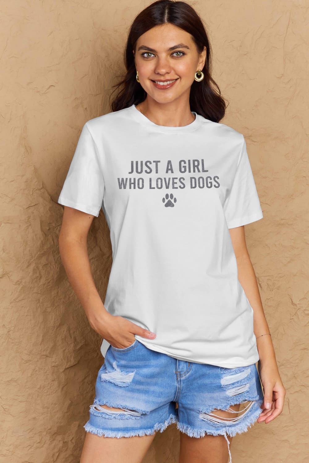 Simply Love Full Size Dog Paw Graphic Cotton T-Shirt-Jewearrings