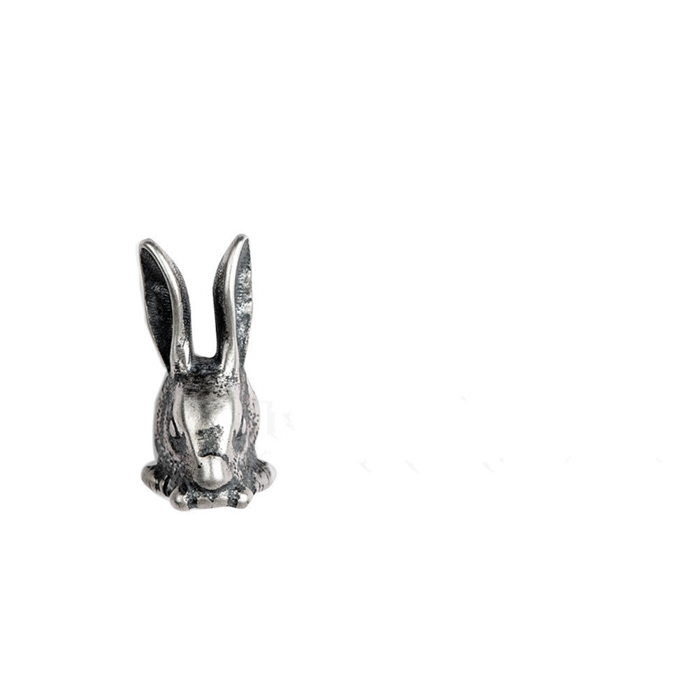 S925 Sterling Silver Retro Punk Rabbit Stud Earrings-Jewearrings