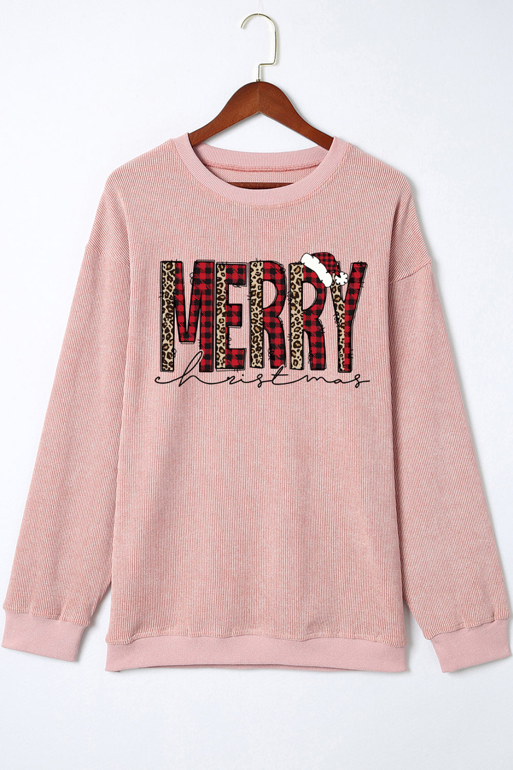 MERRY CHRISTMAS Round Neck Long Sleeve Sweatshirt-Jewearrings