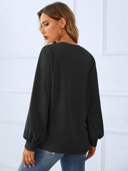 Ruched Detail Round Neck T-Shirt-Jewearrings