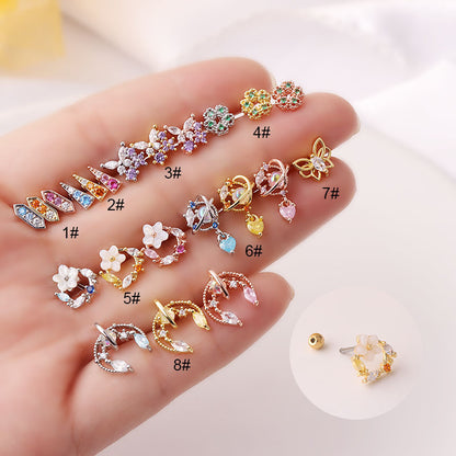 Color Super Fairy Thin Rod Titanium Steel Screw Cartilage Stud Earrings Fashion-Jewearrings