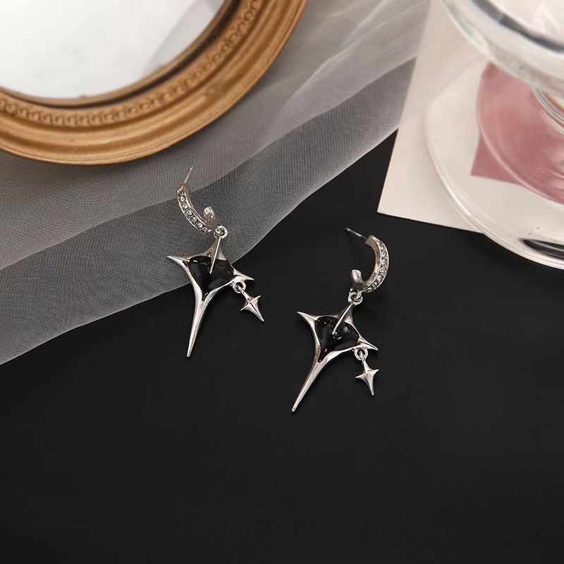 Cross Enamel Love Necklace Star Earrings-Jewearrings