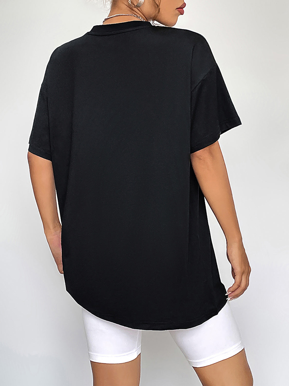 Round Neck Short Sleeve Fall Season Graphic T-Shirt-Jewearrings