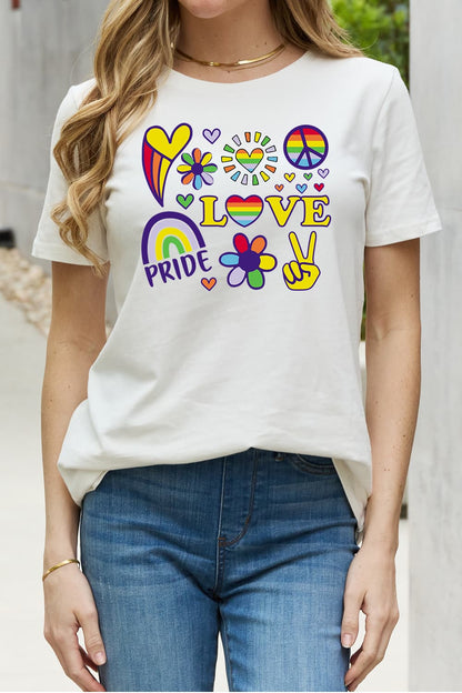 Simply Love Full Size LOVE PRIDE Graphic Cotton Tee-Jewearrings