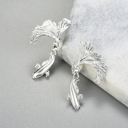 Women's Betta Style Split Silver Stud Earrings-Jewearrings