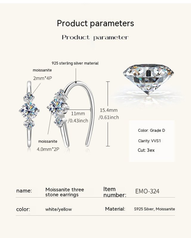 Affordable Luxury Fashion Diamond Earrings High-grade Design S925 Sterling Silver-Jewearrings