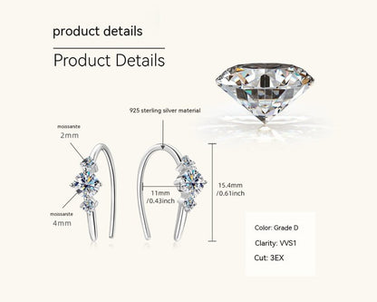 Affordable Luxury Fashion Diamond Earrings High-grade Design S925 Sterling Silver-Jewearrings