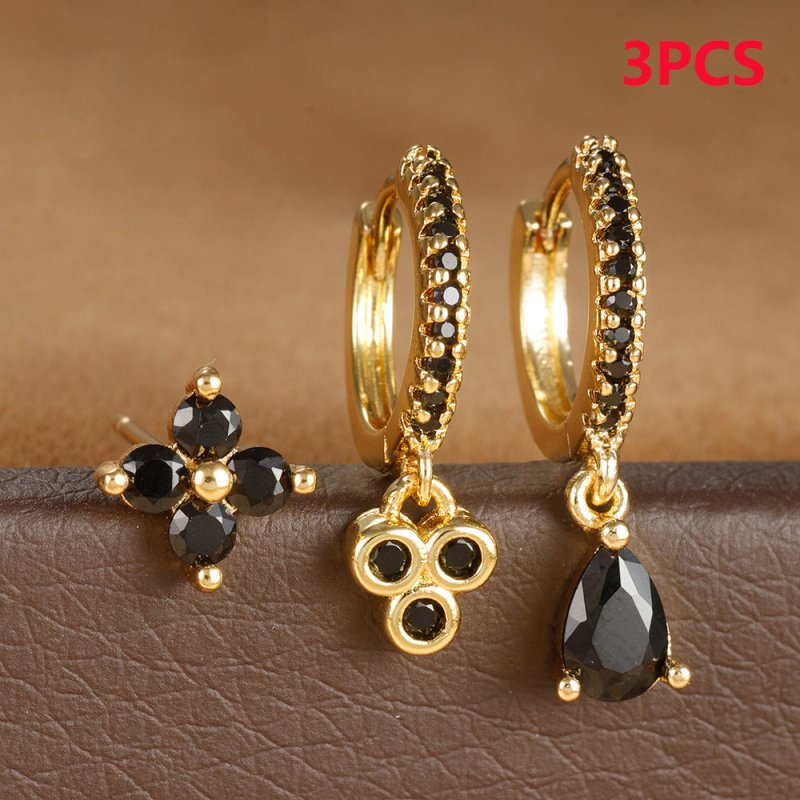 Affordable Luxury Fashion Flowers Zircon Earrings Plated With Real Gold-Jewearrings