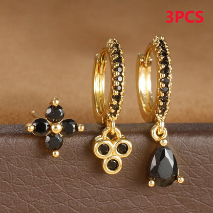 Affordable Luxury Fashion Flowers Zircon Earrings Plated With Real Gold-Jewearrings