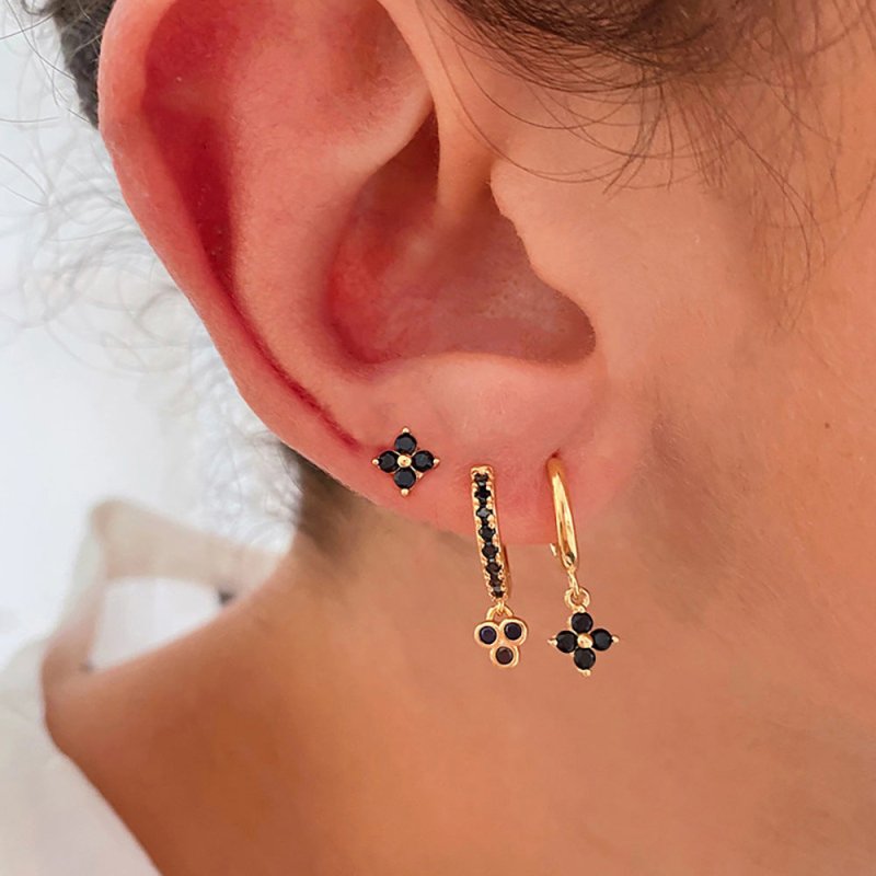 Affordable Luxury Fashion Flowers Zircon Earrings Plated With Real Gold-Jewearrings