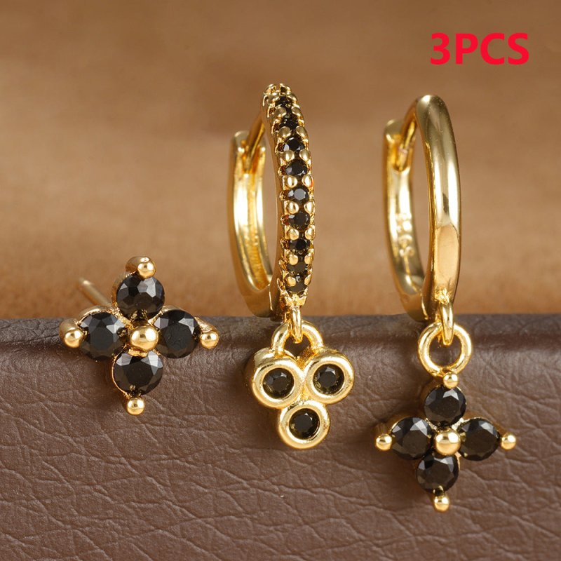 Affordable Luxury Fashion Flowers Zircon Earrings Plated With Real Gold-Jewearrings