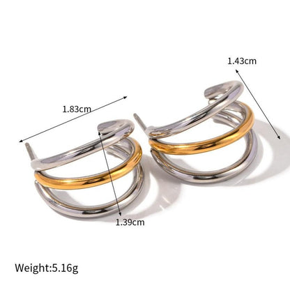 Affordable Luxury Fashion Single Item Earrings Double Matching Gold And Silver Stainless Steel Earrings Jewelry Cross-border New Product-Jewearrings