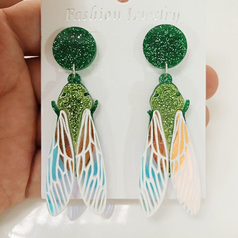 Alien spaceship acrylic earrings-Jewearrings