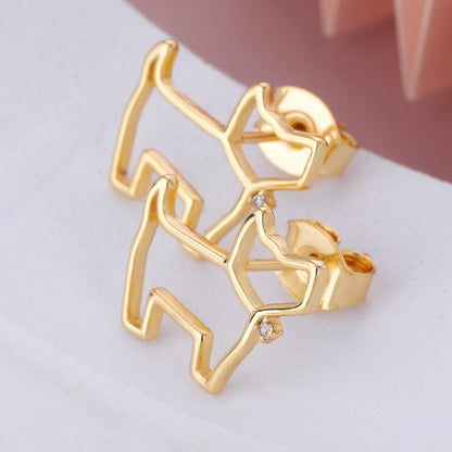 AliExpress New 18k Gold-plated Puppy Stainless Steel Earrings-Jewearrings